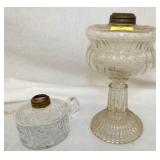 PATTERN GLASS OIL LAMPS 