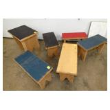 VARIOUS HANDMADE BUCKET BENCHES 