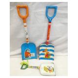 EARLY TIN SAND SHOVELS 