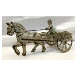 ORIG. CAST IRON DRIVER W/ HORSE/CART 
