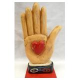 EARLY FOLK ART CARVED FLT HAND 