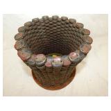 FOLK ART PEPSI SODA CAP BASKET 