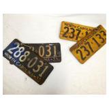 1932,1933 NC PAIRS LIC. TAGS 