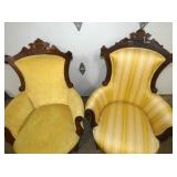 VIEW 2 CLOSEUP VICT. CHAIRS W/ CARVINGS 