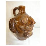 VIEW 2 SIDE VIEW BROWN FACE JUG 
