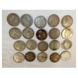 20 MORGAN & PEACE SILVER DOLLARS 