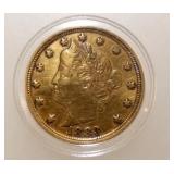 1883 GOLD $5 