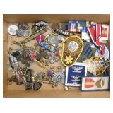 VARIOUS MILITARY PATCHES, MEDALS 