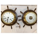 VIEW 2 CLOSEUP GERMAN CLOCK/BAROMETER 