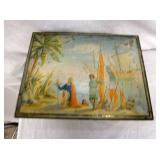 VIEW 2 CLOSEUP W/ NICE GRAHICS TEA TIN 