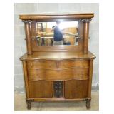 OAK SIDEBOARD W/ MIRROR 