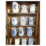 COLLECTION BLUE/WHITE STONEWARE PITCHER 