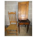 PRIM. TABLE, WALL CUPB. , CHAIR 