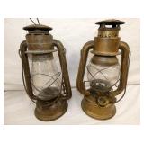 UNUSUAL BRASS FIREMANS LANTERNS 