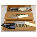 3 CRKT MARINE UTILITY KNIVES W/ BOXES 