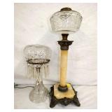 14,20 1/2IN CUT GLASS PARLOR LAMPS 