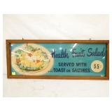 36X14 HEALTH FRUIT PAPER SIGN FRAMED 