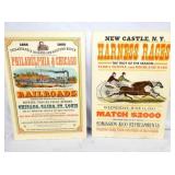 14X20 RAIL ROAD, HARNESS RACE POSTERS 