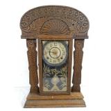 OAK SPOON CARVED KITCHEN CLOCK 