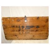 36X19 WWI WOODEN ARMY FOOT LOCKER 