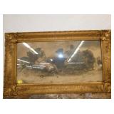 16X30 OIL ON BOARD W/ GOLD FRAME 