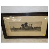 16X28 SIGNED S. CROST PEN & INK 