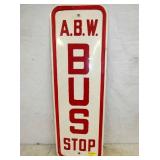 8X24 EMB. A.B.W BUS STOP VERTICAL SIGN 