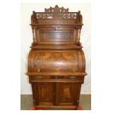 32X66 WALNUT CYLINDER ROLL DESK 