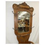 VIEW 2 TOP OAK HALL SEAT W/ MIRROR 