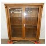 OAK DOUBLE DOOR BOOKCASE 