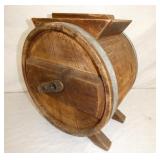 PRIM. WOODEN BARREL CHURN 