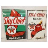 12X18 PORC. SKY CHIEF TEXACO SIGNS 