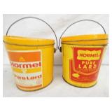 HORMEL PURO LARD TINS W/ LIDS 