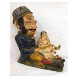 CAST COIN OP ANIMATED PIG/MAN BANK 