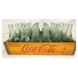 WOODEN COKE CRATE W/ BOTTLES 