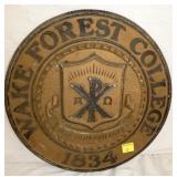16IN WAKE FOREST COLLEGE 1834 PLAQUE 