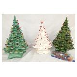 2PC CERAMIC CHRISTMAS TREES 
