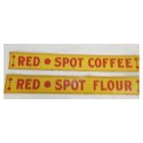 3X20 RED SPOT FLOUR DOOR SIGNS 