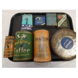 COFFEE TINS, TOBACCO TINS, ETC 