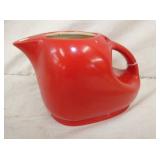 RARE RED HALL CHINA PITCHER 