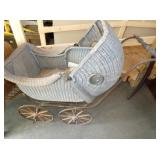 EARLY WICKER STROLLER 