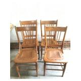 4 MATCHING OAK CHAIRS 