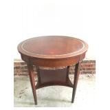 LEATHER DRUM TOP TABLE 