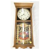 SAUERS ADV. OAK WALL CLOCK 