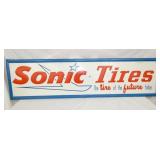 60X16 EMB. SONIC TIRES SIGN SELF FRAMED