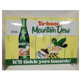 58X38 EMB. MT. DEW SIGN W/ BOTTLE/WILLIE