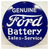 30IN PORC. GENUINE FORD BATTERY SIGN