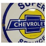 VIEW 3 LEFTSIDE 30IN. PORC CHEVROLET SIGN 