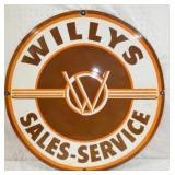 30IN PORC. WILLYS SALES-SERVICE SIGN