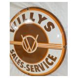 VIEW 2 RIGHTSIDE WILLYS SALES-SERVICE REPLICA SIGN 